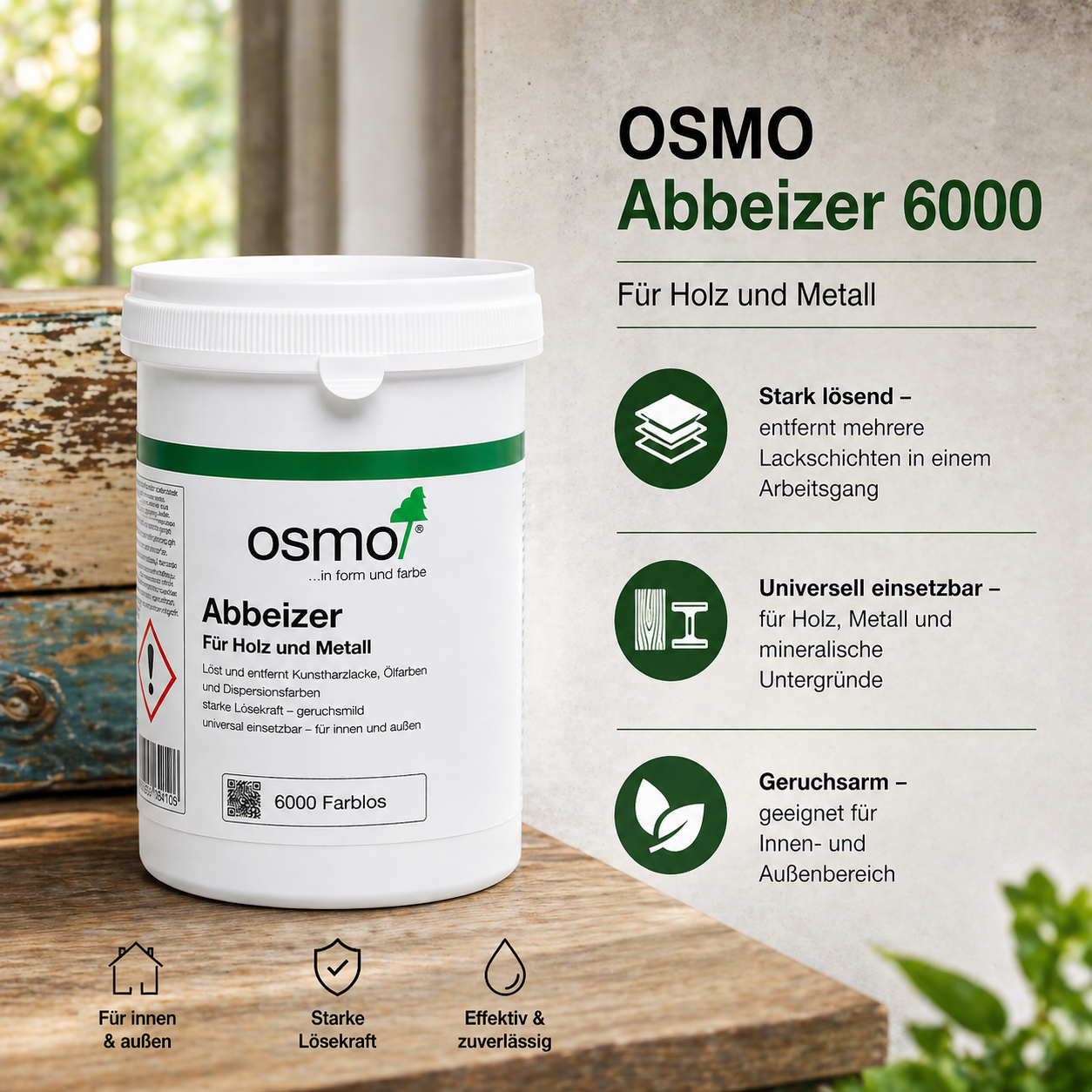 Osmo Abbeizer für Holz & Metall 6000 Osmo Abbeizer für Holz & Metall 6000