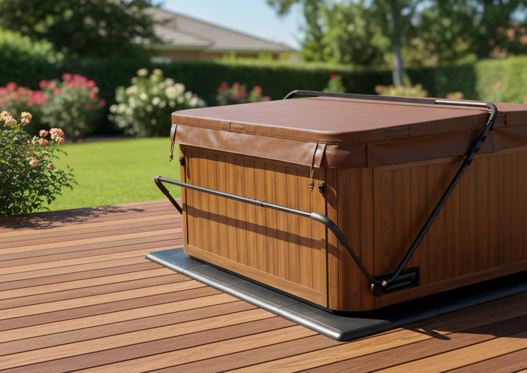 Covermate II Cover Lifter zum leichten Entfernen der Whirlpoolabdeckung.
Covermate II Cover Lifter zum leichten Entfernen der Whirlpoolabdeckung.