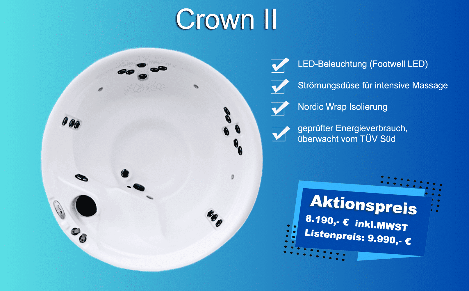 Whirlpool Crown-II - Aktionspreis 8.190,- € inkl.MWST Listenpreis: 9.990,- €