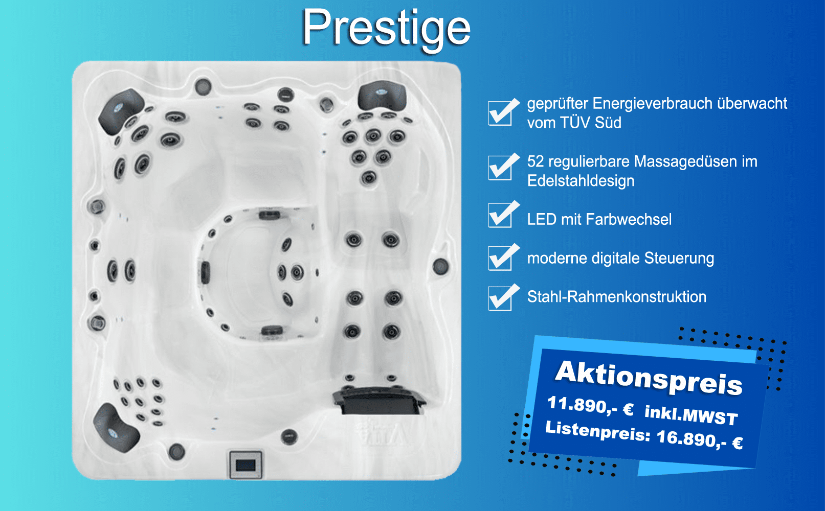 Whirlpool Prestige - Aktionspreis 11.890,- € inkl.MWST Listenpreis: 16.890,- €