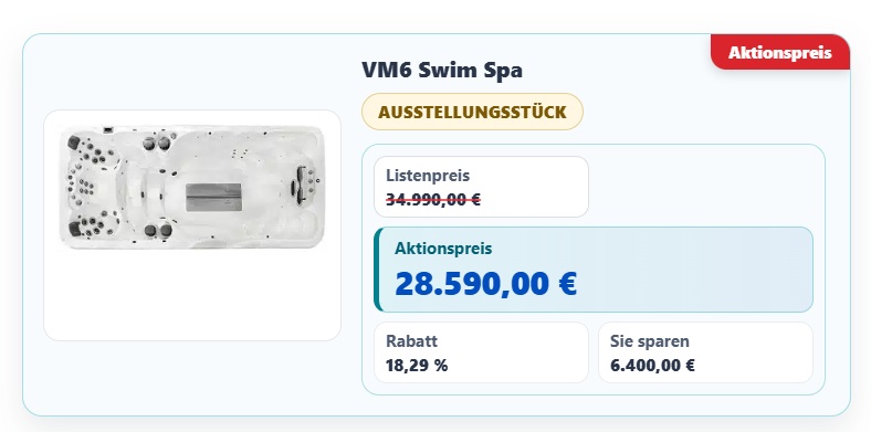 VM6 Swim Spa Ausstellungsstück