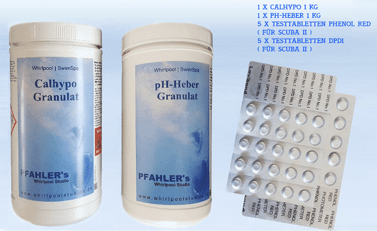 Calhypo - Chlor / pH Heber Basis Set Chlor pH Testtabletten für Whirlpools Swim Spas